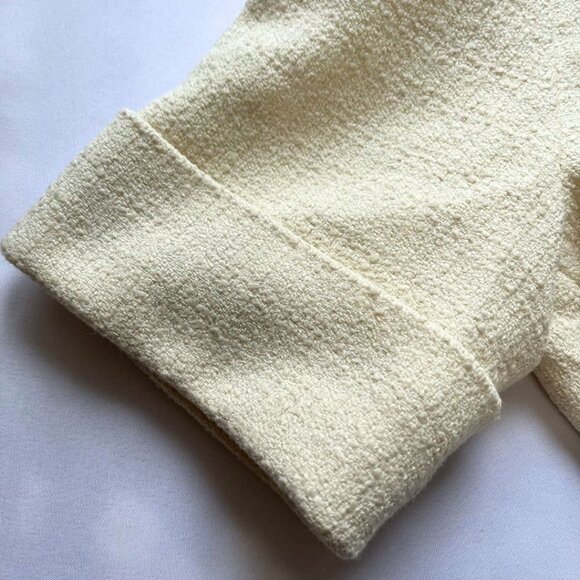 NWT SANDRO TRUMAN TWEED BELTED BLAZER JACKET IN ECRU - Picture 4 of 10